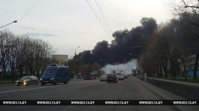 В Могилеве горит промышленный объект