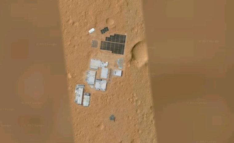 Google Space обнаружил базу инопланетян на Марсе. ФОТО